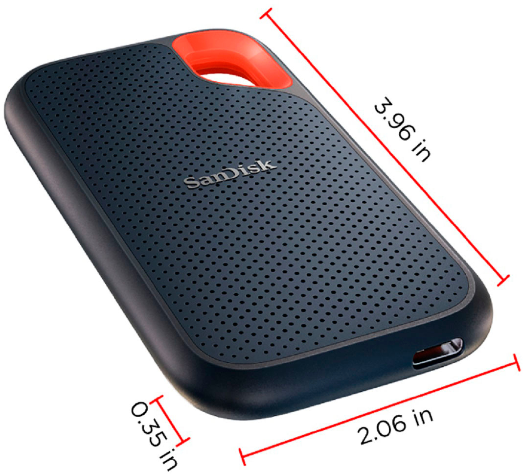 SanDisk - Extreme Portable 2TB External USB-C NVMe SSD - Black