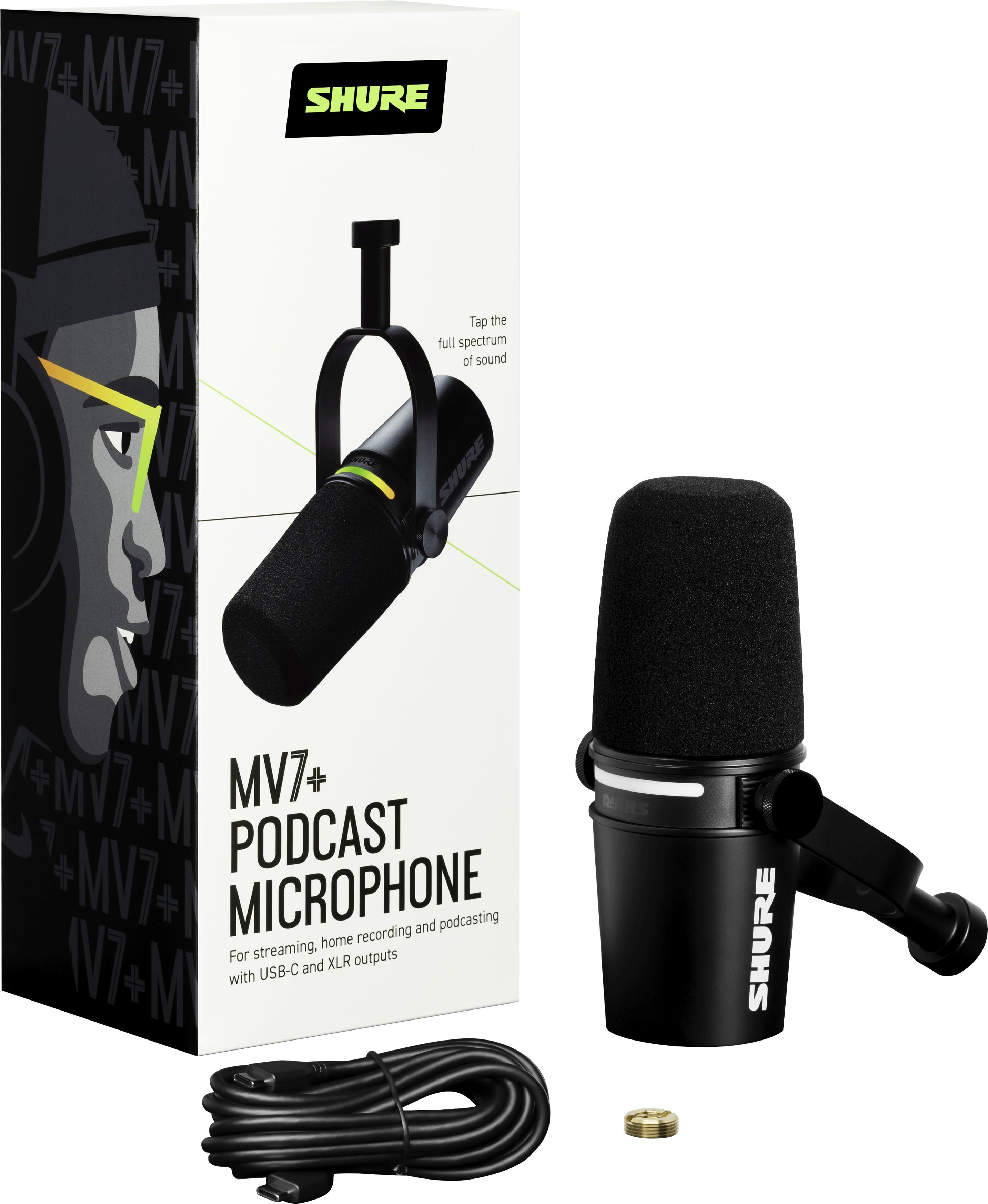 Shure - MV7+ USB-C/XLR Dynamic Podcast Microphone