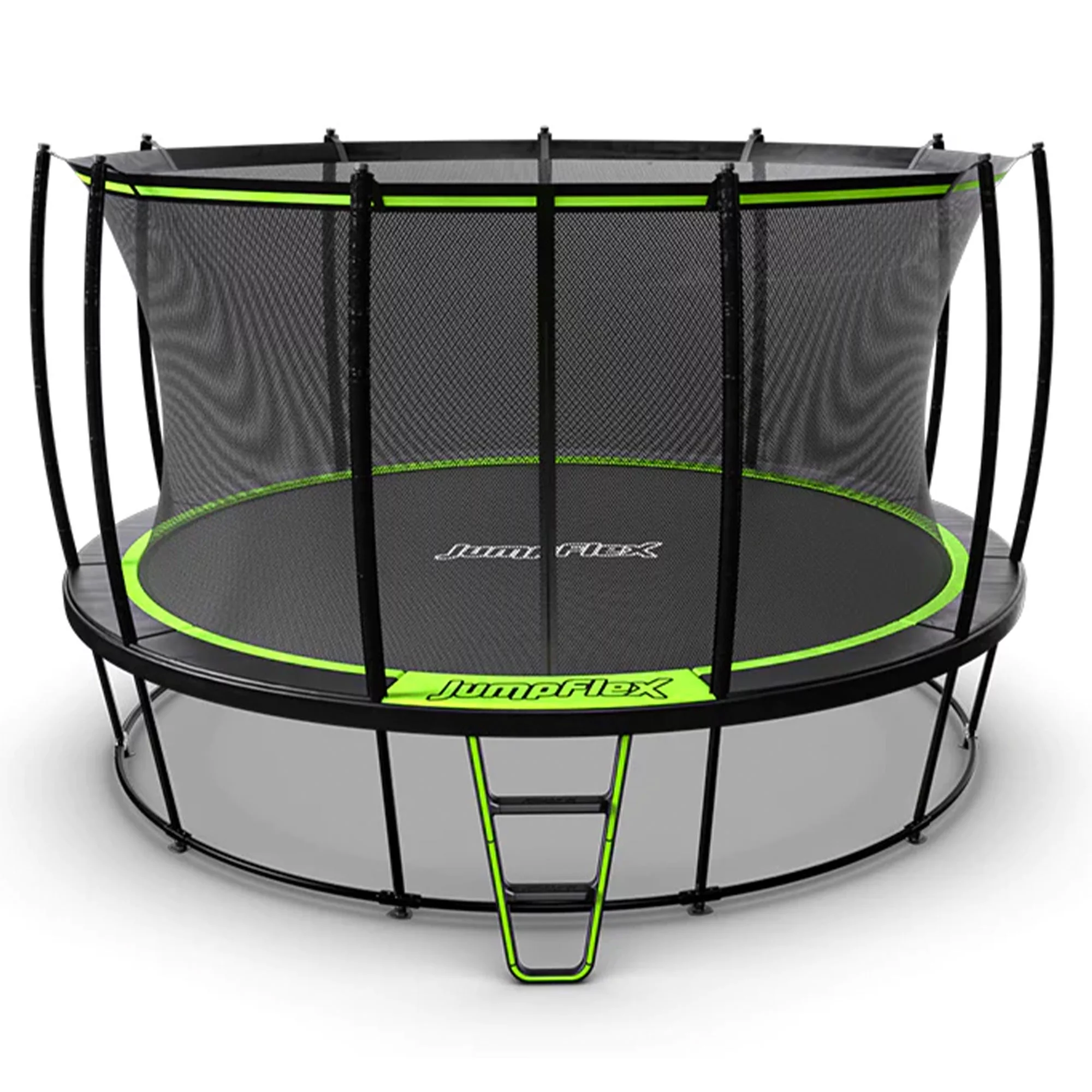 JumpFlex HERO 12 Foot Round Trampoline for Kids Playset, Green/Black