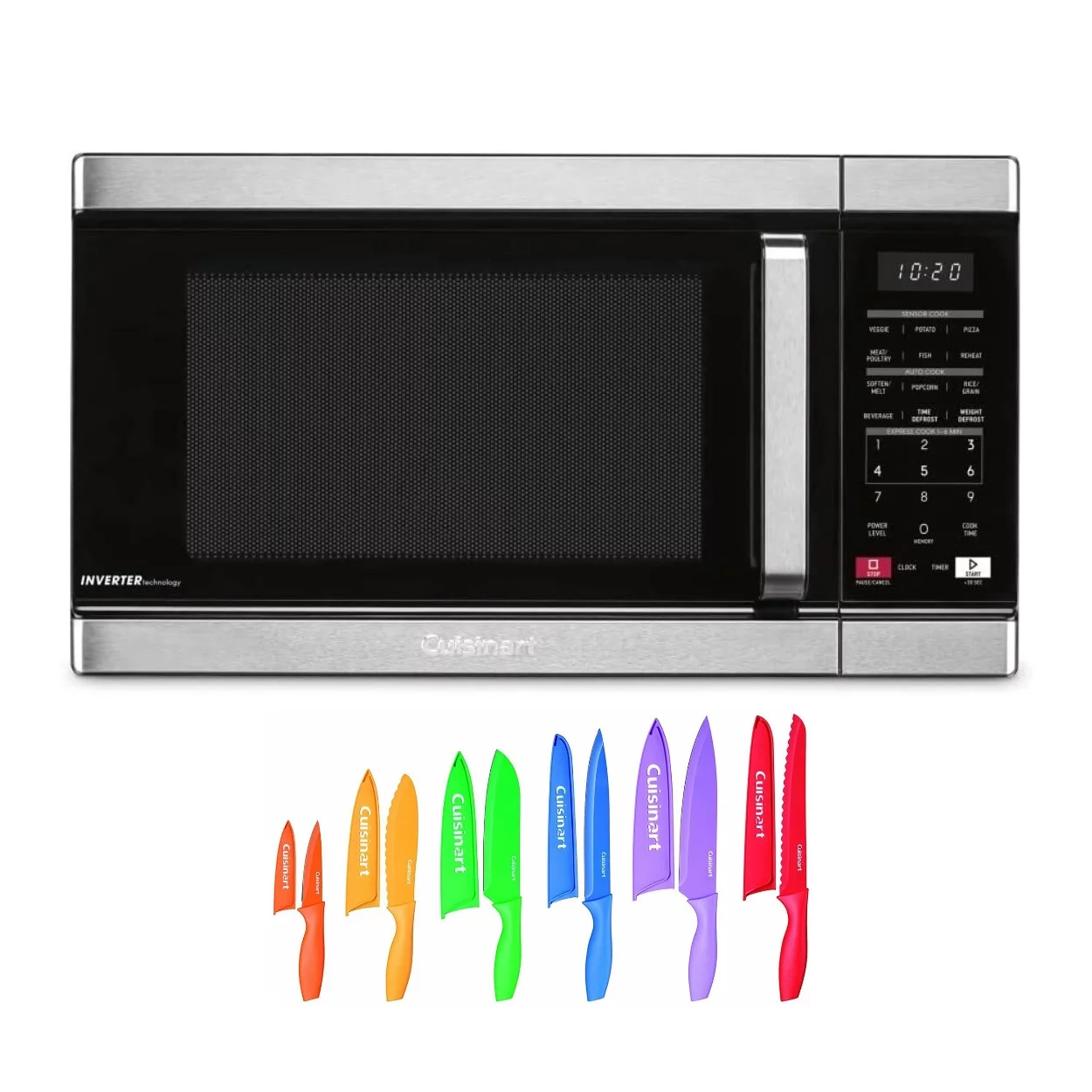 Cuisinart CMW-110 Humidity Sensor Microwave with 12 Piece Knife Set